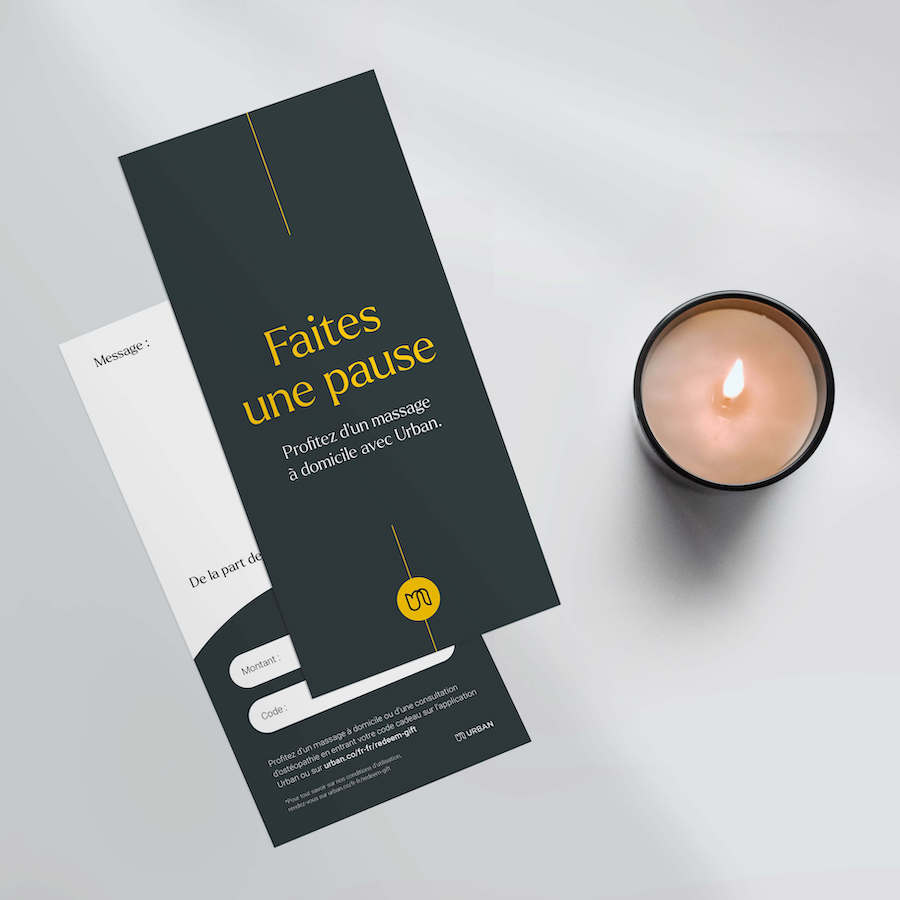 Carte cadeau Urban pour un massage à domicile