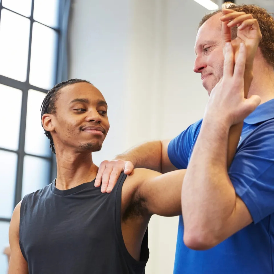 Massage student and teacher